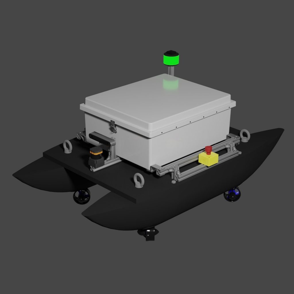 RoboBoat 2020 Heron USV render in Blender