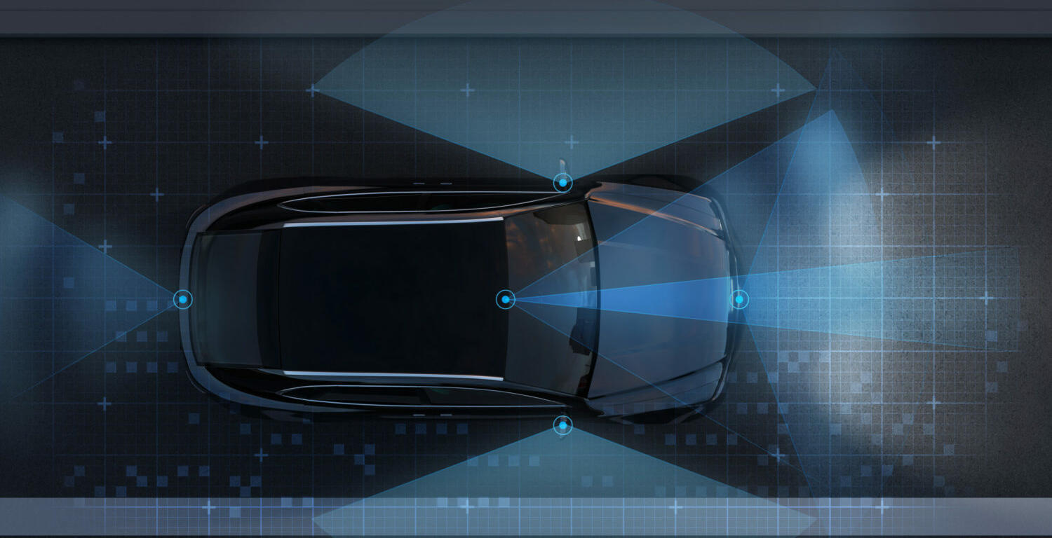 Autonomous car with sensors