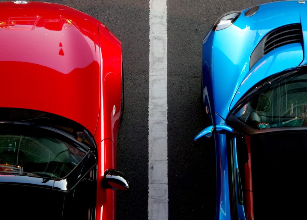 cars parked alongside one another