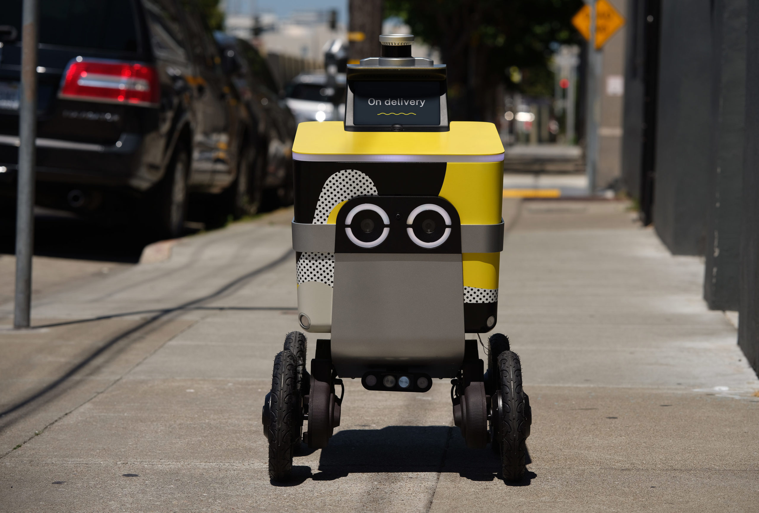 Ouster OS1 LiDAR sensor integrated with autonomous last mile delivery robot