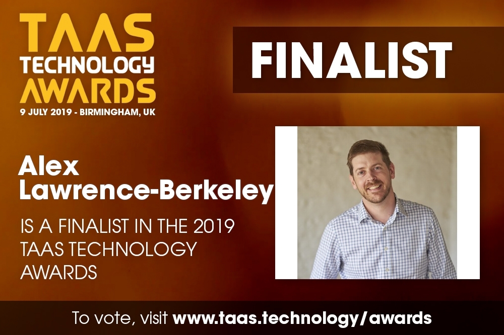 Alex Lawrence-Berkeley is a finalist on the 2019 TAAS Technology Awards