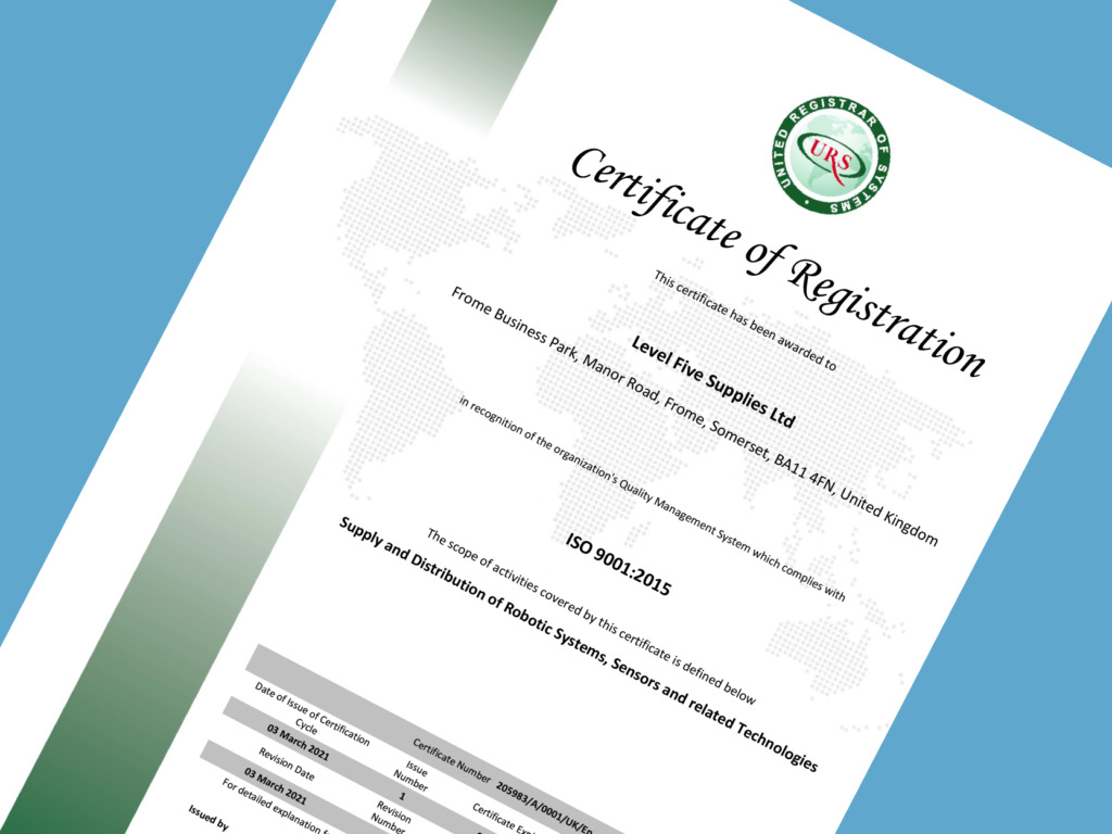 Level Five Supplies awarded ISO 9001