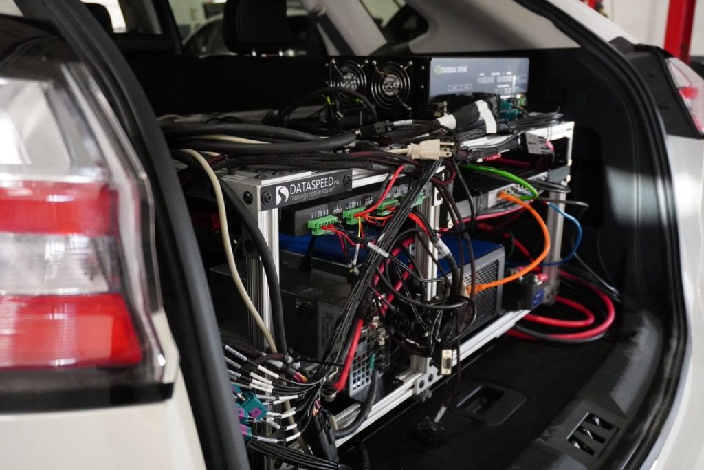 Autonomous research vehicle equipped with Dataspeed by-wire systems